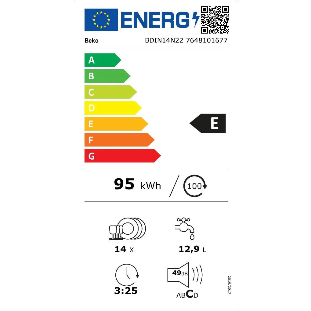 Beko Dishwasher BDIN14N22 60 cm Fully Integrated